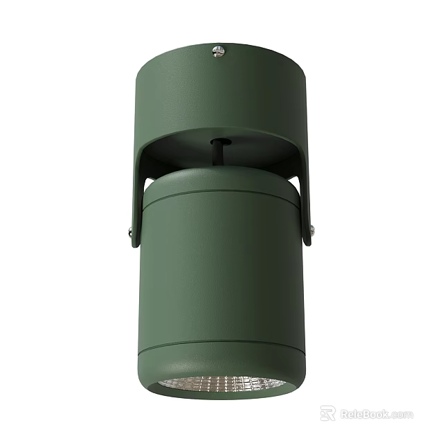 Modern Green Downlight Spotlight With Metallic Cylindrical Design For Interior Lighting Decoration 3d model 