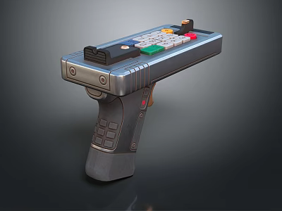 TV Remote Control With Modern Metallic Finish Ergonomic Grip And Colorful Function Buttons 3d model