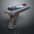 TV Remote Control With Modern Metallic Finish Ergonomic Grip And Colorful Function Buttons 3d model