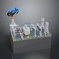 High Voltage Electrical Substation Equipment With Transformer And Transmission Towers