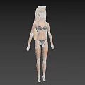 Fashionable Doll with Long Blonde Hair Black Bikini Sunglasses and Sandals on Black Background