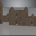 Ancient Castle Ruins Architectural Remains With Stone Brick Structure And Historical Design