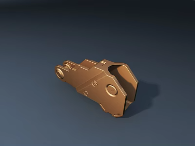 Brass Metal Door Handle With Modern Mechanical Structure And Sleek Appearance 3d model