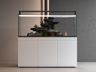 Modern fish tank embedded fish tank fish tank cabinet 3d model