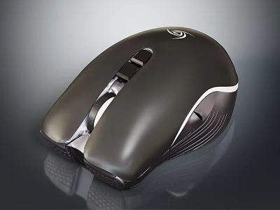 Wireless Black Computer Mouse with Modern Shiny Design and Ergonomic Grip 3d model