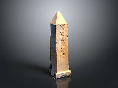 Artistic Ancient Style Stone Obelisk Sculpture With Intricate Carved Inscriptions 3d model