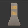 Concrete Traffic Barriers With Orange Reflective Strips And Reflective Surface 3d model