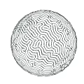 Modern landscape lamp fingerprint ball creative geometry brain circuit artwork 3d model