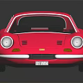 Vintage Pink Sports Car With Shiny Exterior And Classic Design Details