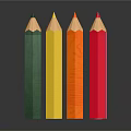 Vibrant Assorted Colored Pencils With Sharpened Tips Standing On Dark Background