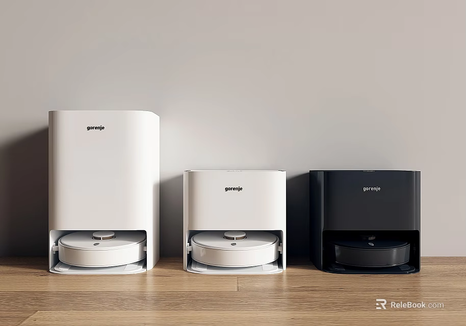 Modern Smart Machines With Different Colors Placed On Wooden Floor Against Wall 3d model 