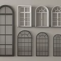Various Arched And Rectangular Window Designs With Black White Frames And Glass Panes