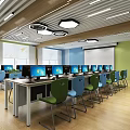 Modern Classroom Computer Classroom 3d model
