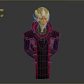 Futuristic Game Movie Character With White Red Helmet And Black Armor Design