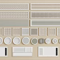 Air Conditioner Vents in Various Designs Including Round Square and Linear Styles
