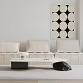 Modern Three-Seat Sofa Combination 3d model
