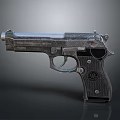 Classic Metallic Pistol With Detailed Grip Trigger And Textured Surface