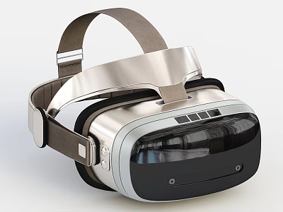 Modern VR Headset With Comfortable Leather Strap And Digital Design Elements 3d model