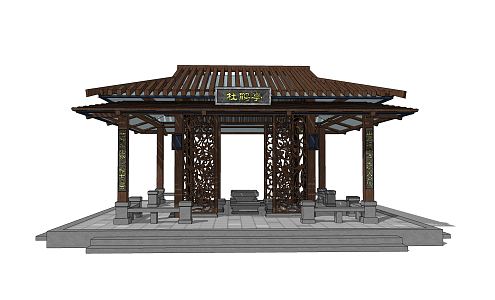 New Chinese Style Pavilion, Corridor Frame, Landscape Pavilion, Leisure Pavilion, Corridor, Special-shaped Frame, Rest Frame, Flower Frame, Gazebo Structure 3d model