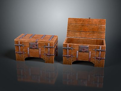 Boxes, Bags, Leather Boxes, Leather Boxes and Containers Realistic model