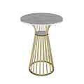 Modern Coffee Table With White Marble Top And Gold Metal Frame Design