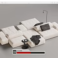 Modern Multiplayer Sofa Module Sofa Back-to-Back Sofa 3d model