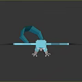 Game Movie Character Blue Bird Like With Spread Wings Low Poly 3D Model Reflective Base