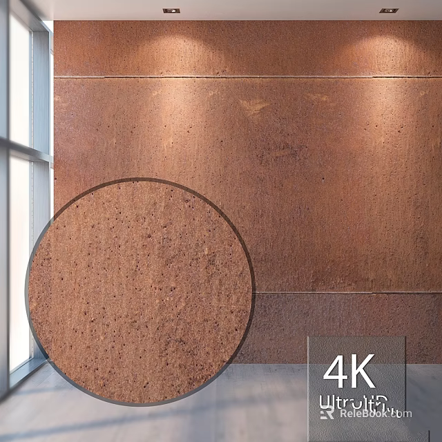Corten Steel Wall Panel Architectural Component With Textured Surface 4K 3d model