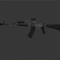Modern Tactical Assault Rifle With Black Silver Finish And Optic Sight