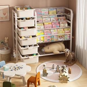 Painting Bookshelf Storage Rack 3d model