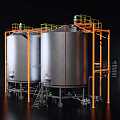 modern large oil storage tank 3d model