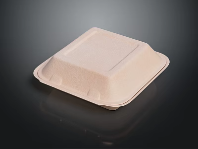Eco Friendly Square Paper Food Container With Secure Lid For Takeout Meals 3d model