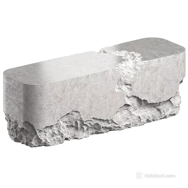 Front Desk Reception Counter with Modern Concrete Stone Smooth Rough Texture Design 3d model 