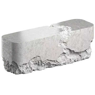Front Desk Reception Counter with Modern Concrete Stone Smooth Rough Texture Design 3d model