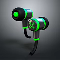 Modern Black Green Ergonomic Over Ear Headphones With Circular Speaker Design