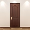 Light Colored Hinged Door with Golden Handle in Modern Minimalist Design