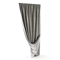Modern Elegant Gray Curtains Featuring Soft Drapery Tiebacks And Layered Design 3d model