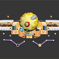 Cartoon Scenery Whimsical Candy Castle With Giant Ice Cream Tower Cherry And Colorful Spires