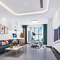 Modern Hospital Outpatient Clinic Interior With Comfortable Sofa Medical Equipment And Decorative Paintings