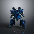 Blue Mech Robot Character Design For Game And Movie Scenes