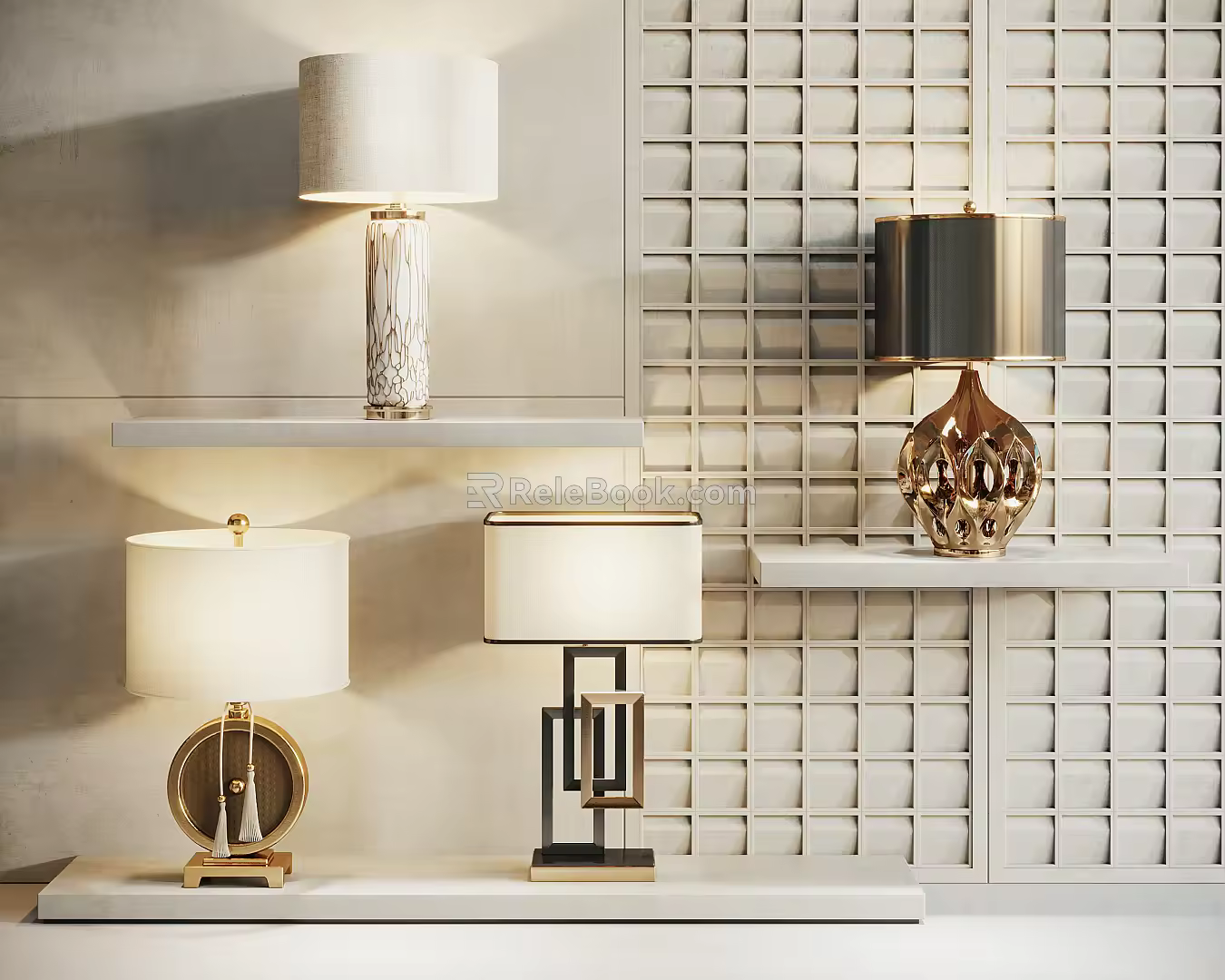 Light Luxury Table Lamp Table Lamp Combination 3d model