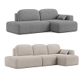 Cream wind module sofa three-seat sofa double sofa multi-person sofa module sofa 3d model