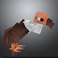 Pixel Art Vulture Like Creature Character With Brown White Orange Plumage And Black Eyes