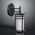 Modern Wall Mounted Furniture Lighting with Black Metal Frame and White Lampshade