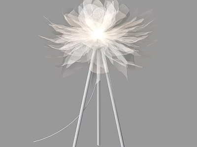 Elegant Modern Floor Lamp With White Petal Shade And Three Leg Stand 3d model