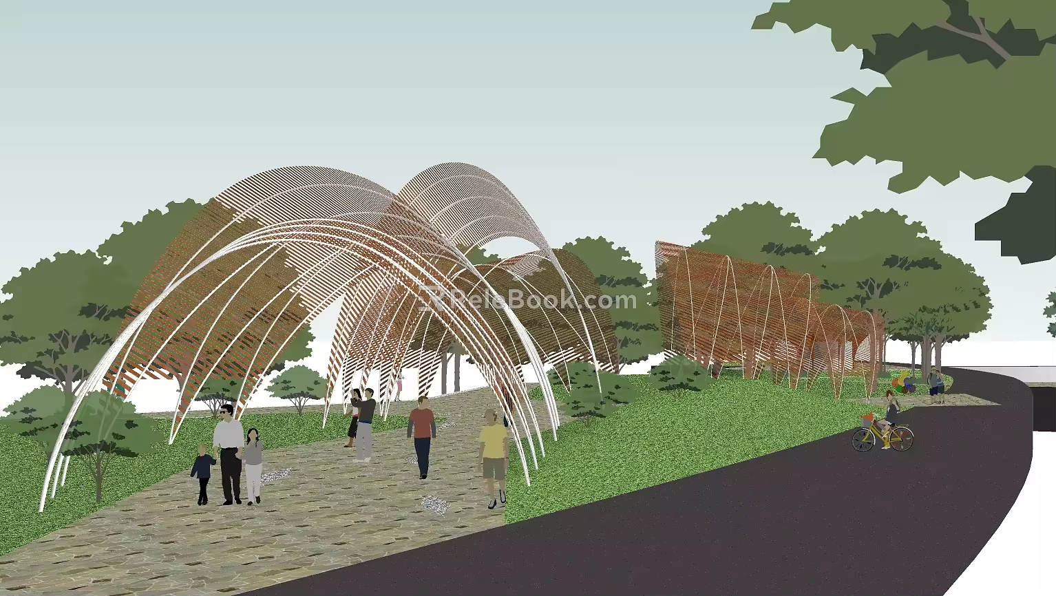 Modern gallery frame creative special-shaped characteristic curved gallery frame 3d model