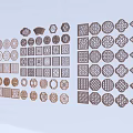 Chinese architectural component hardware window openwork window 3d model
