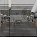 Spacious Modern Clothing Store With Hanging Clothes Shelves Central Display Table And Green Plants