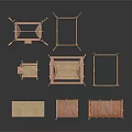 Traditional Chinese Architecture Wooden Model Components With Roof And Frame Structures