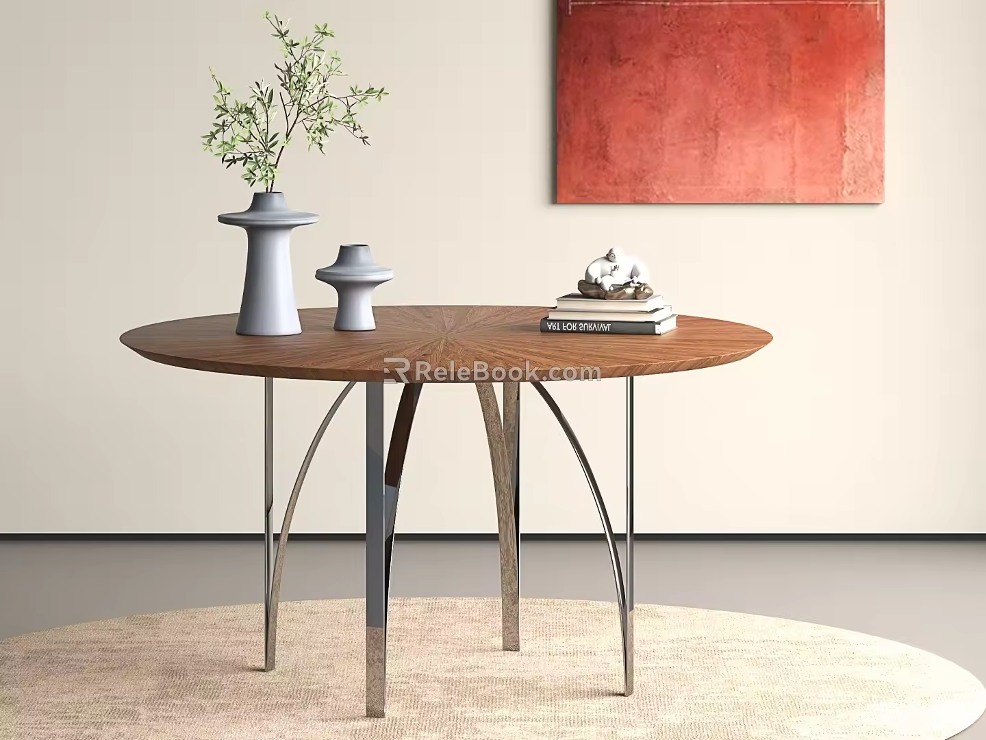 Modern Dining Table Simple Dining Table Round Table Round Table 3d model